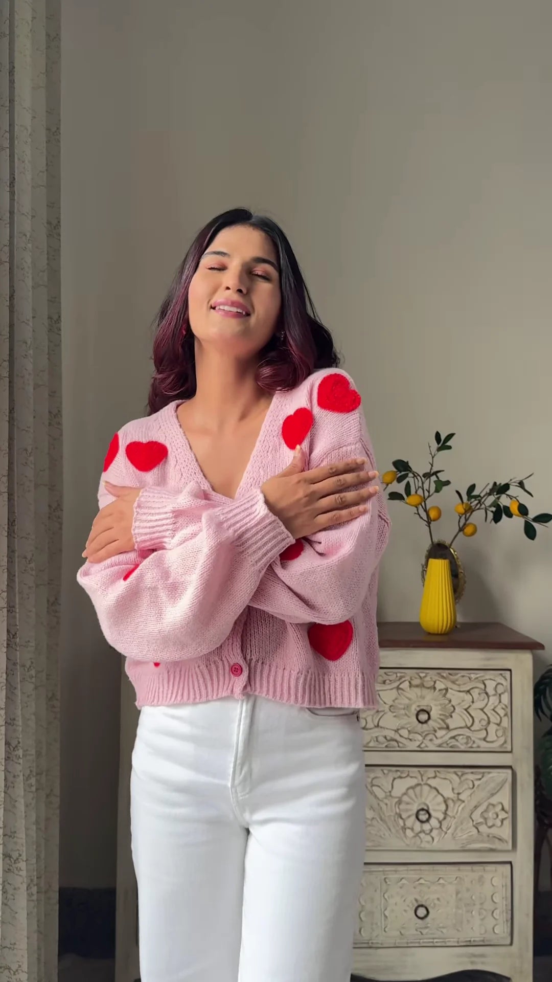 Heart & Ribbon Knitwear Collection 🧶💗 With Embroidery & Bow Accents – Pink & Cream