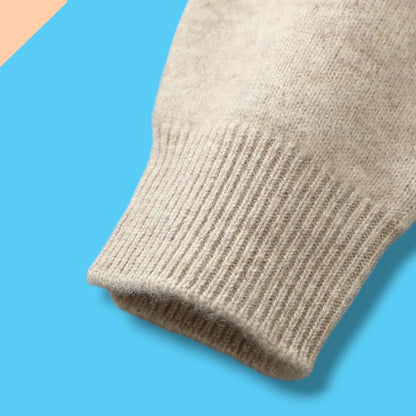 100% Merino Wool Men's Sweater, Cashmere Knit Long Sleeve Top, Mock Collar Zip Cardigan, Thick Winter Warm Outerwear, Winter Clothing